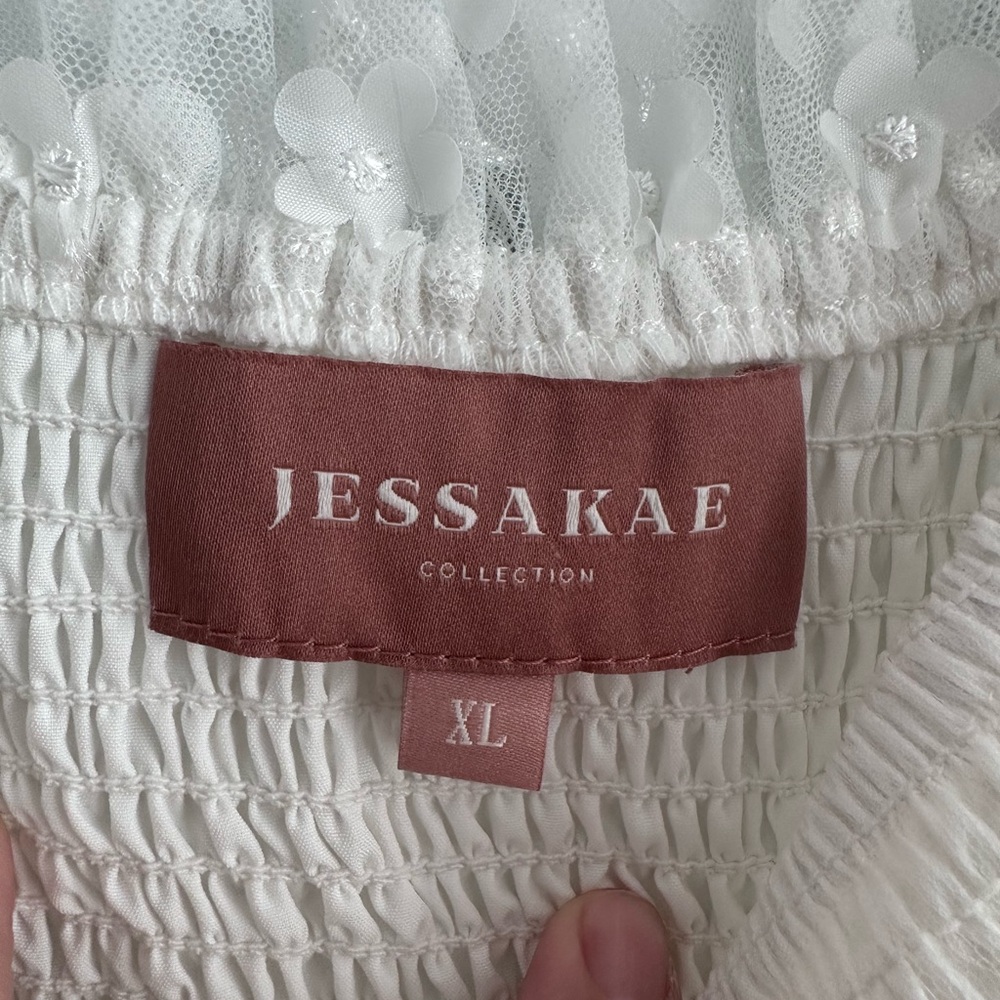 JessaKae White Floral Dress Sz XL - Picture 10 of 10